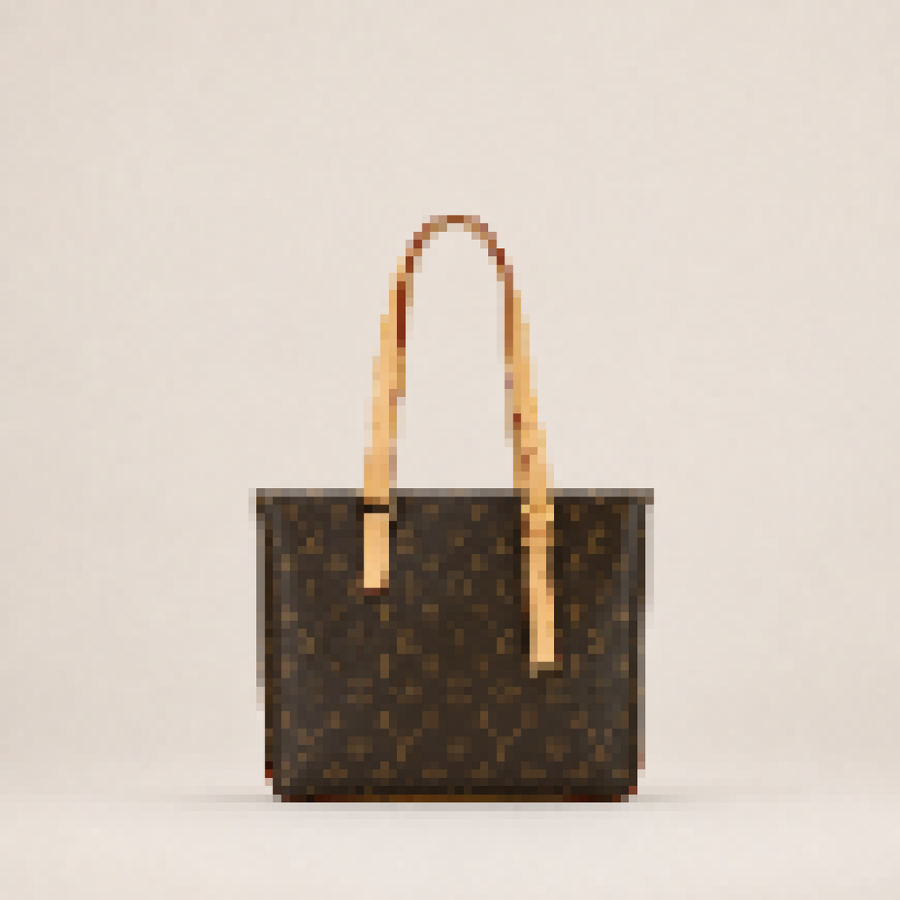 Monogram Canvas Tote Bag – Women's Shoulder Handbag with Spacious Everyday Design