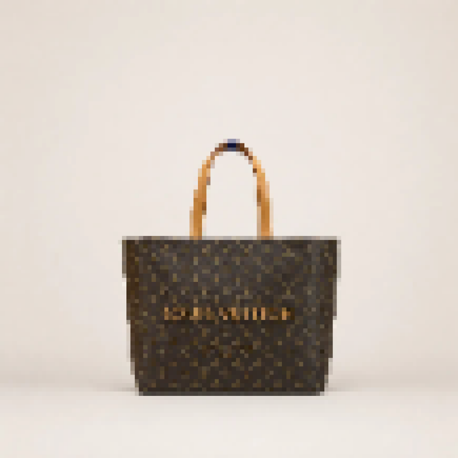 Monogram Canvas Shopper Tote Bag – Women's Large Shoulder Handbag with Spacious Interior