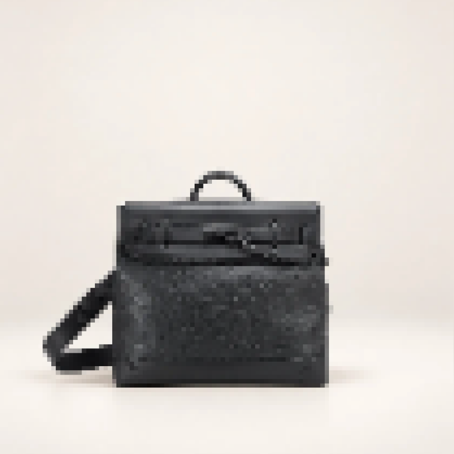 Men's Monogram Crossbody Bag – Structured Shoulder Briefcase with Classic Everyday Design