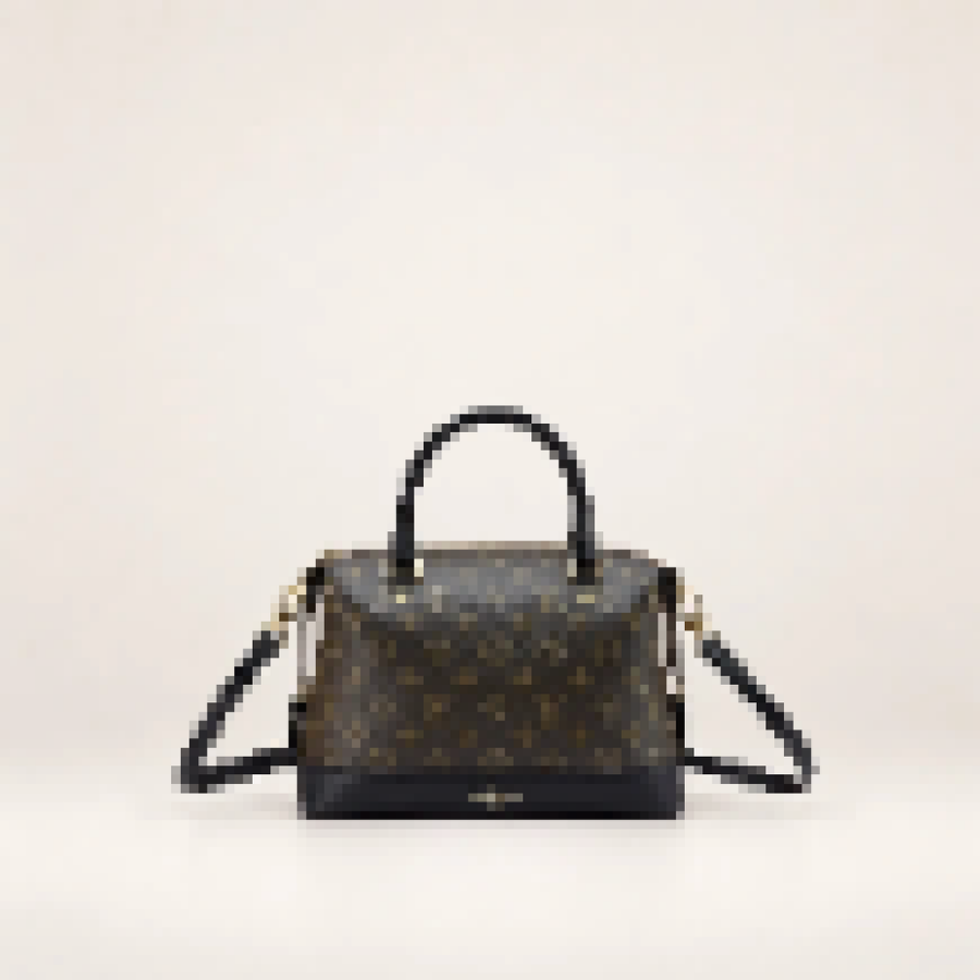 Monogram Mini Top Handle Bag – Women's Structured Crossbody Purse with Classic Design