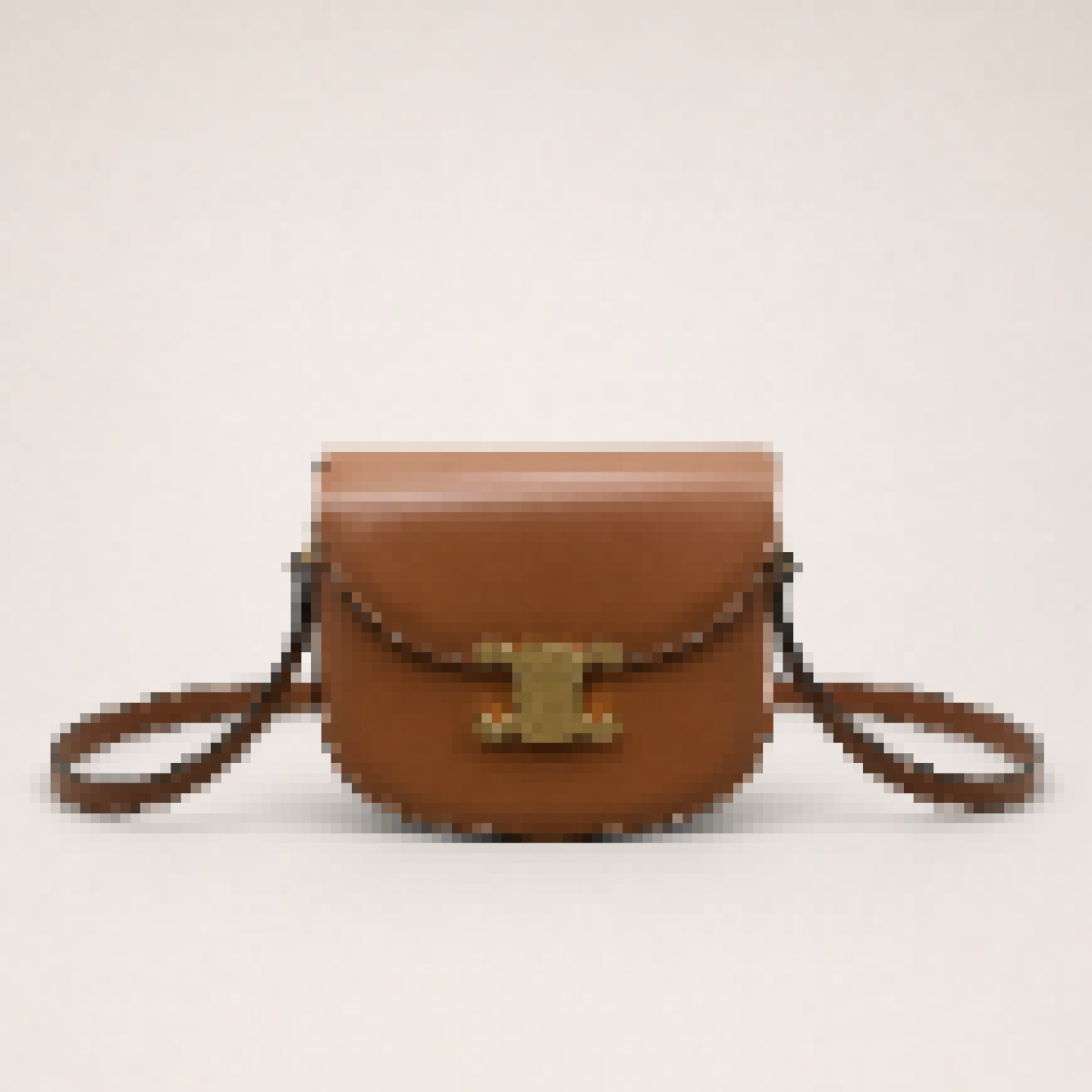 Mini Vintage-Inspired Saddle Crossbody Bag with Gold Statement Clasp – Elegant Compact Everyday Purse