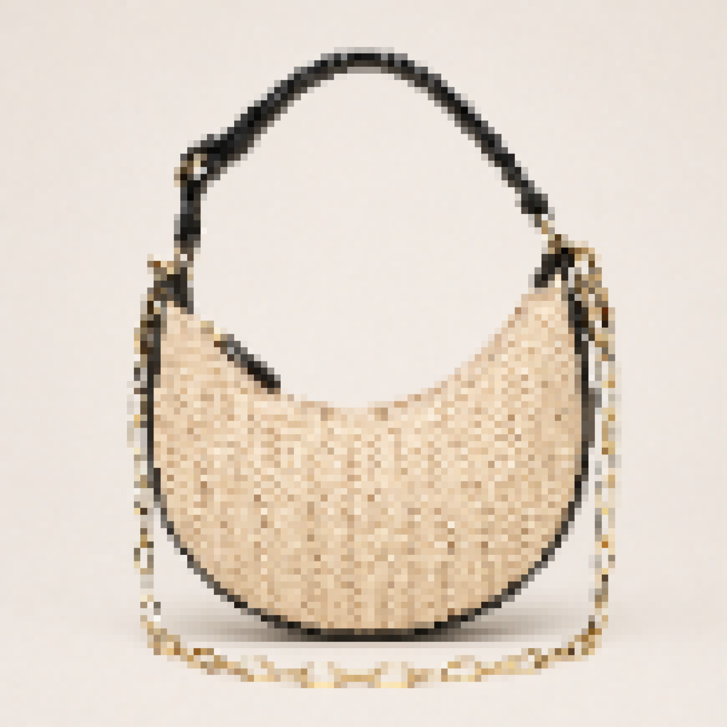 Minimalist Crescent Shoulder Bag with Chain Strap for Everyday Use