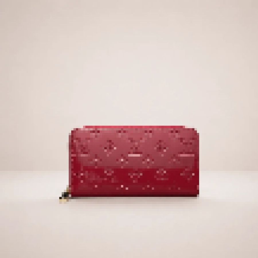 Luxury Embossed Leather Zip Wallet Clutch for Women – Slim Long Wallet with Multiple Compartments