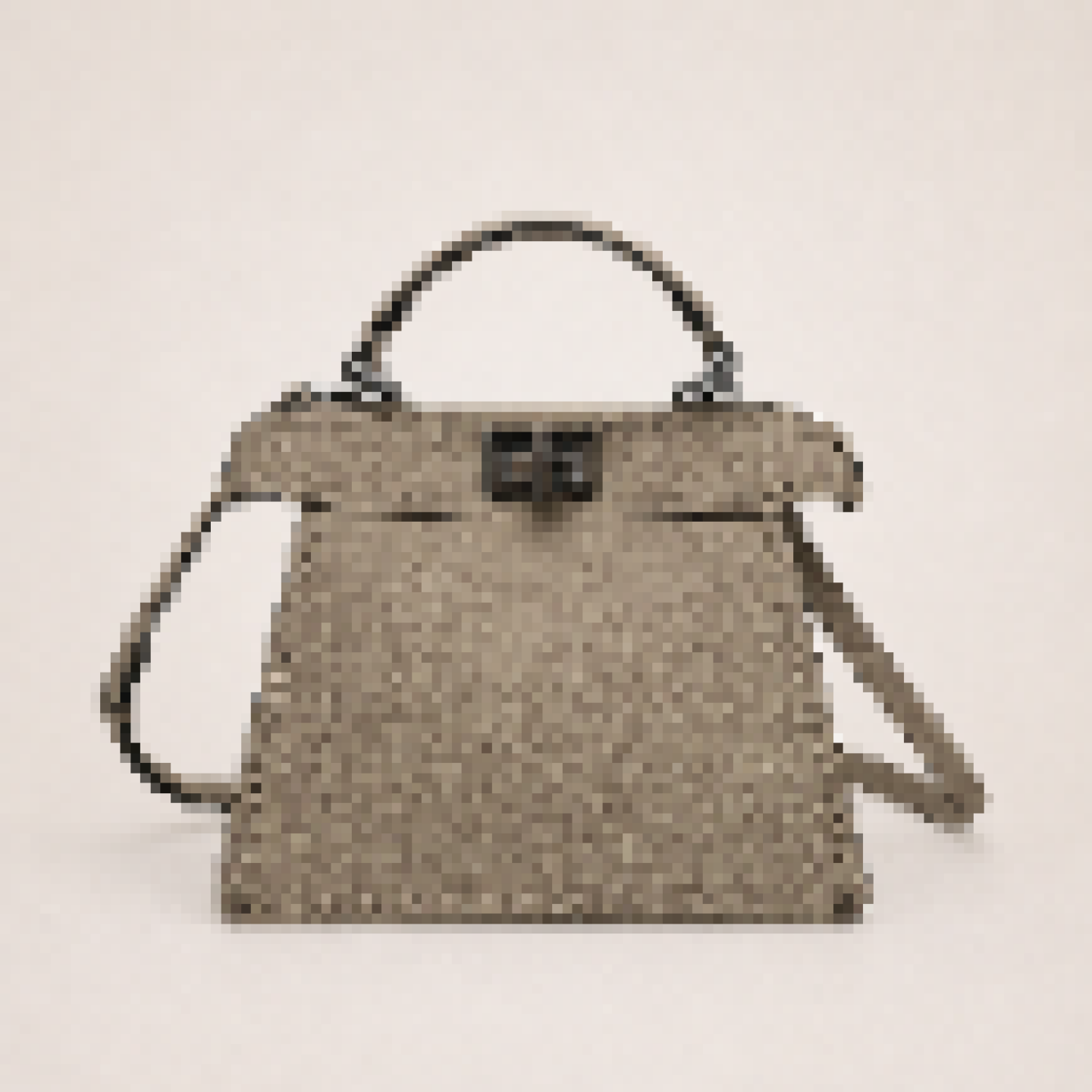 Mini Structured Leather Top Handle Bag with Turn-Lock Closure – Elegant Crossbody Satchel for Women