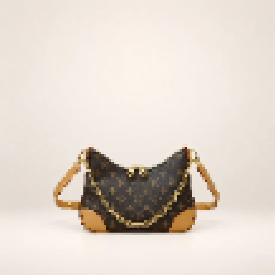 Monogram Hobo Shoulder Bag – Women's Chain Crossbody Handbag for Everyday Style