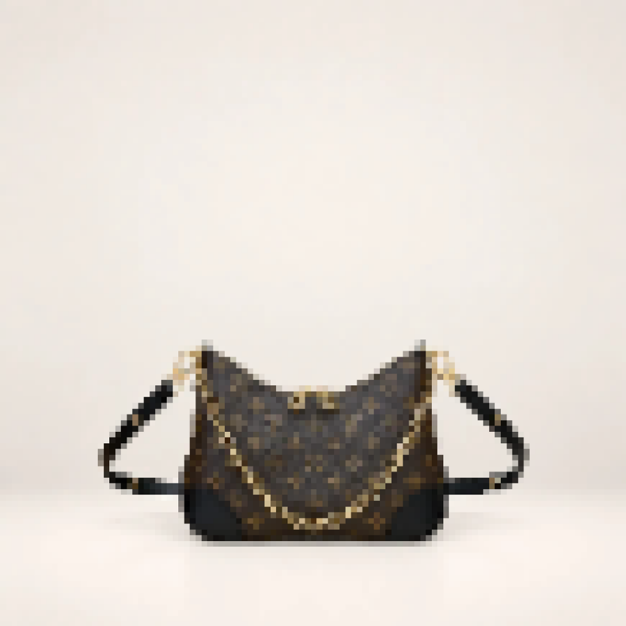 Monogram Hobo Shoulder Bag – Women's Chain Crossbody Handbag for Everyday Style
