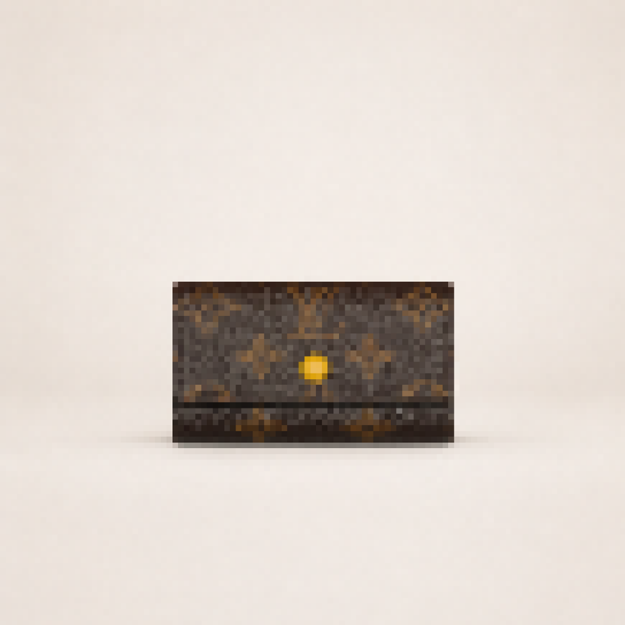 Classic Monogram Key Holder Wallet with Snap Closure for Everyday Carry