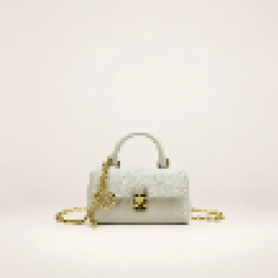 Monogram Mini Top Handle Bag – Women's Crossbody Purse with Chain Strap
