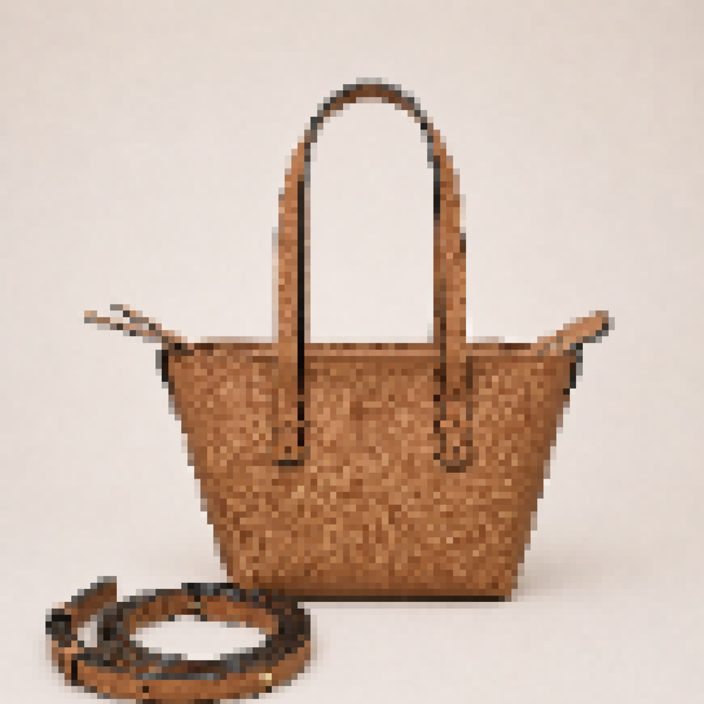 Mini Pebbled Leather Tote Bag with Crossbody Strap – Structured Designer Style Handbag for Women