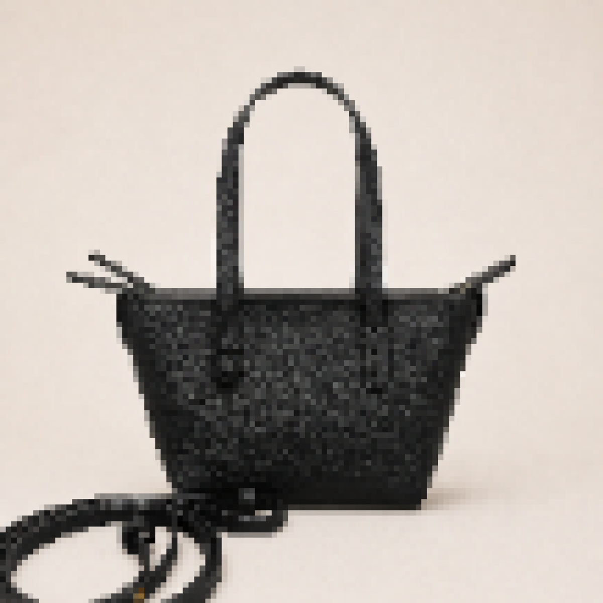 Mini Pebbled Leather Tote Bag with Crossbody Strap – Structured Designer Style Handbag for Women
