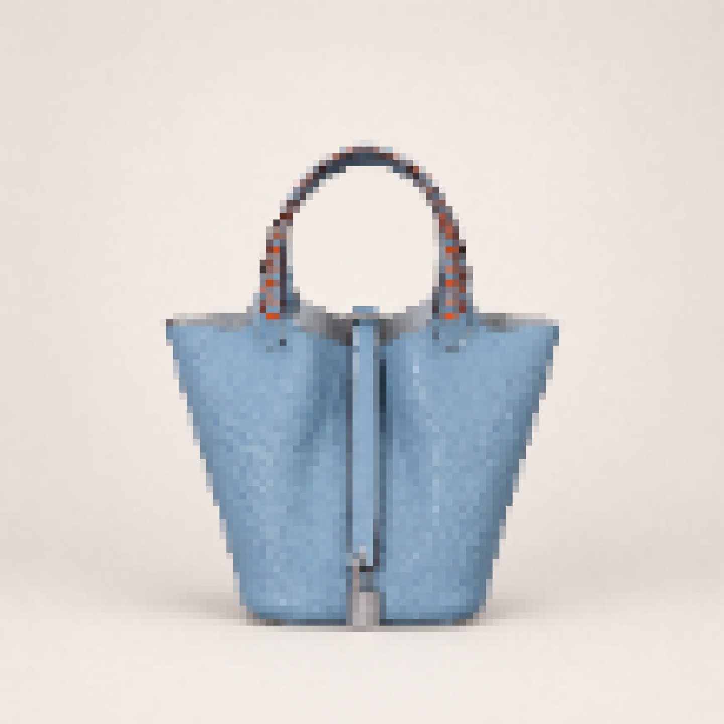 Bucket Tote Bag with Woven Top Handle for Daily Carry