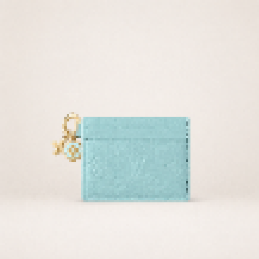 Women’s Embossed Leather Card Holder Wallet with Key Ring – Slim Minimalist Pocket Purse for Everyday Carry
