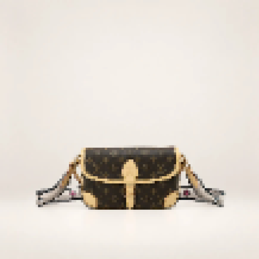 Monogram Flap Shoulder Bag – Women's Crossbody Purse with Adjustable Strap