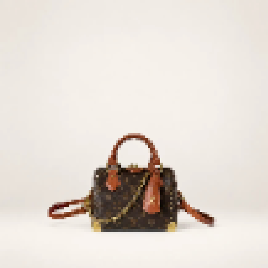 Monogram Mini Top Handle Bag – Structured Handbag with Chain Strap