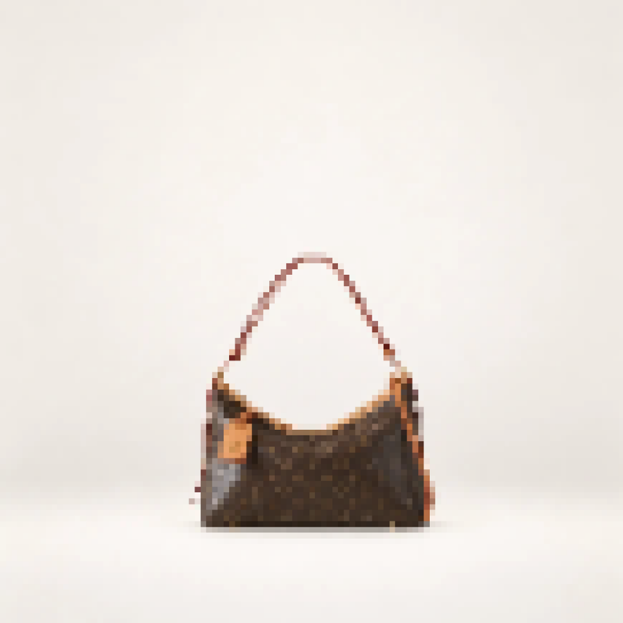 Monogram East-West Hobo Bag – Women's Convertible Shoulder Purse with Adjustable Strap