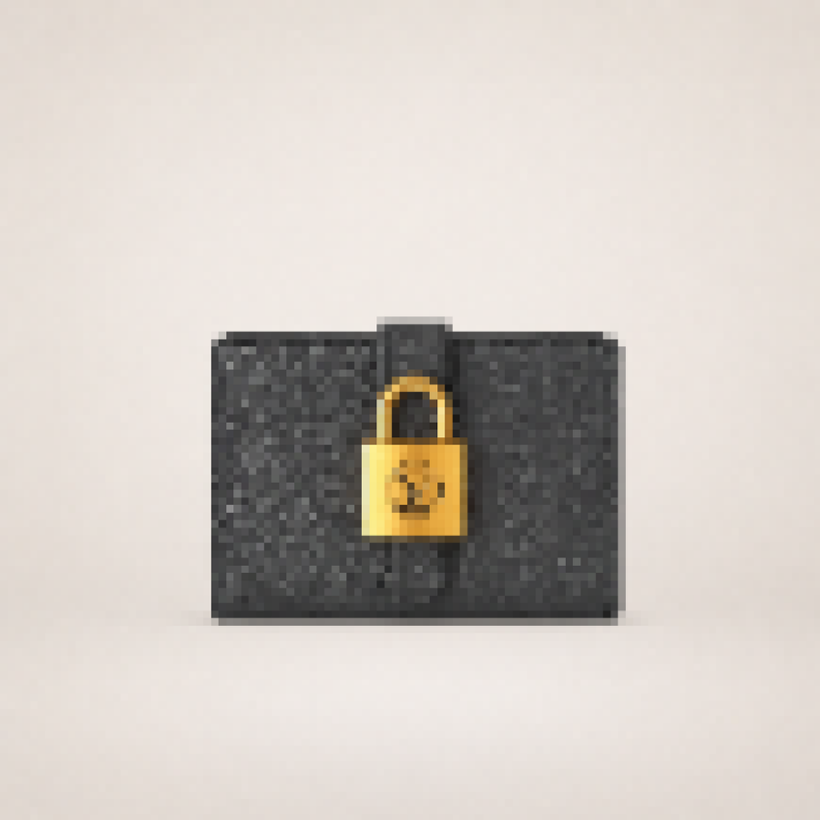 Women’s Luxury Mini Leather Wallet with Gold Lock Detail, Compact Card Holder Purse for Everyday Elegance