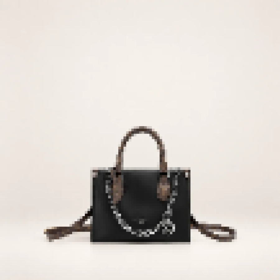 Structured Top Handle Tote Bag – Women's Chain Shoulder Handbag with Classic Design