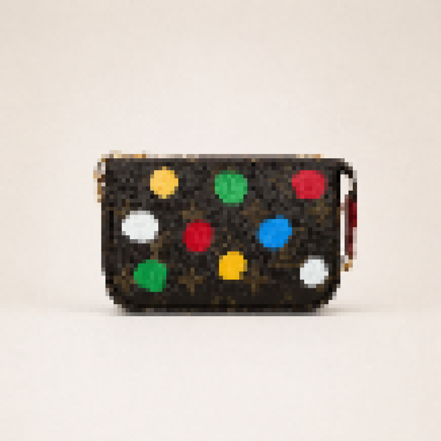 Artistic Cityscape Mini Wristlet Pouch with Zip Closure for Daily Carry