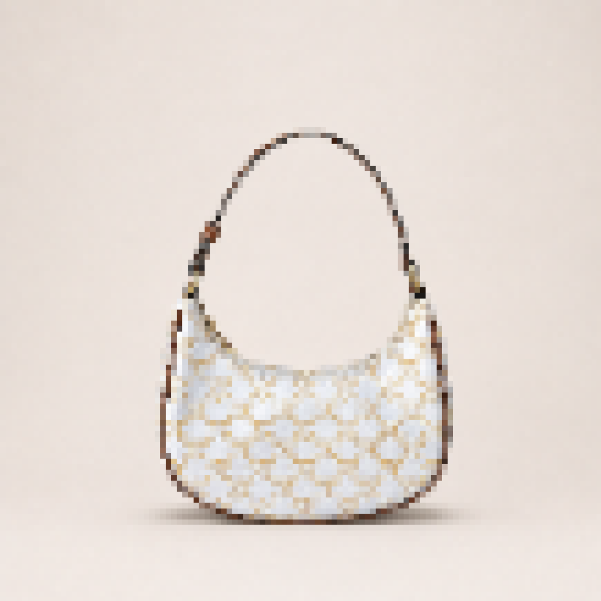 Minimalist Monogram Canvas Shoulder Bag with Faux Leather Trim